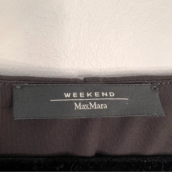 Weekend Max Mara quiet luxury brown jersey knit v neck high low hem midi dress - Picture 11 of 12